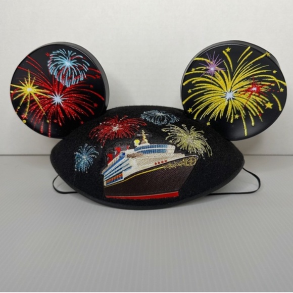 Disney Cruise Line Mouse Ears Embroidered & Beaded Fireworks, One size, Elastic
